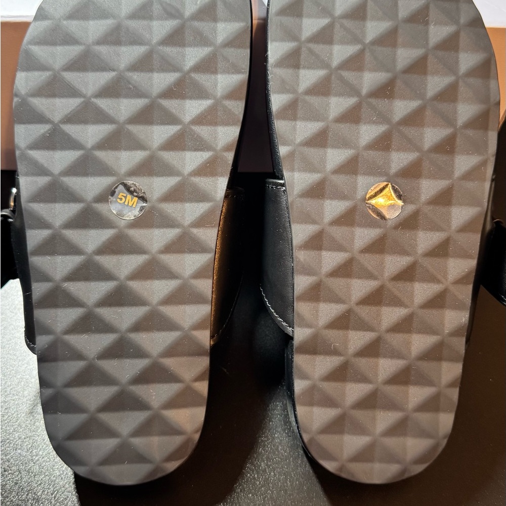 Aerosoles Black Sandals with Silver Buckle - Picture 7 of 11